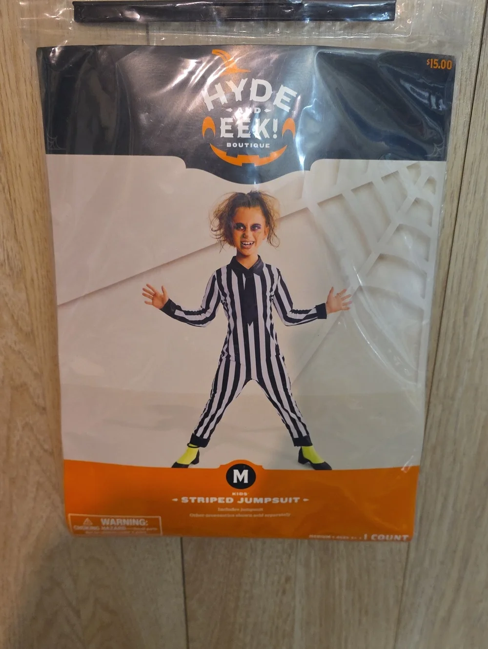 KIDS BEETLEJUICE JUMPSUIT COSTUME SIZE M3DIUM